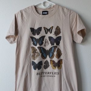 Tan Butterflies Tee